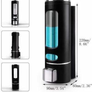 Qrocs 400 ml Wall-Mounted ABS Liquid Dispenser for Soap, Shampoo, Sanitizer, Conditioner, and Lotion – Black, Multipurpose for Bathroom & Kitchen